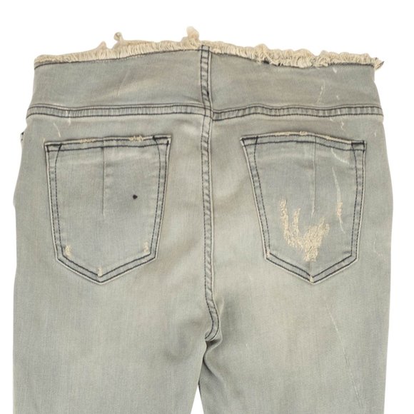 NEW UNRAVEL PROJECT Blue Distressed Denim Lace Up Skinny Jeans Size 27 $875 - Picture 4 of 4